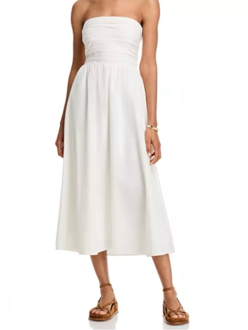 WAYF Sammie Poplin Strapless Midi Dress NWOT Bridal Graduation Summer Size XL